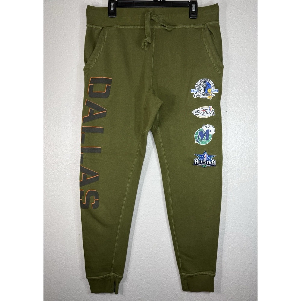 Dallas Mavericks Pants Mens Large Green NBA Basketball Mitchell & Ness Jogger